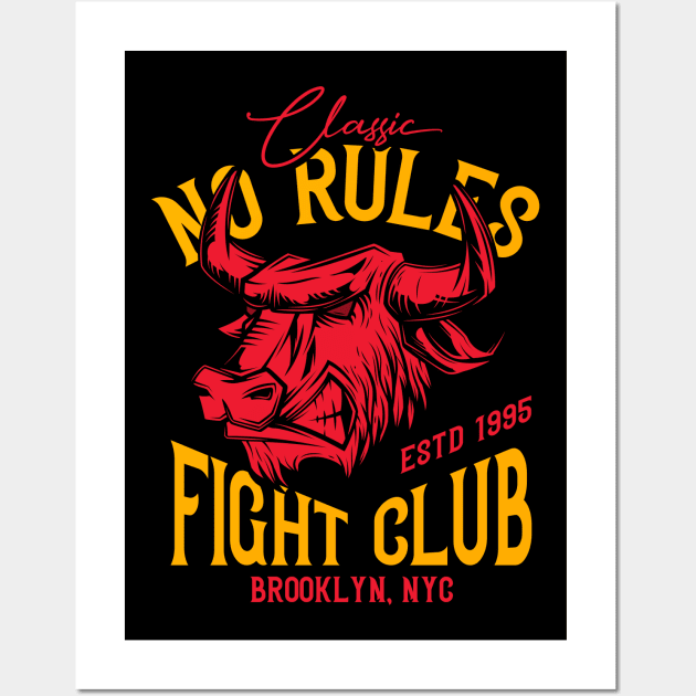 Bull Figth Club Brooklyn Wall Art by Jirka Svetlik